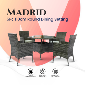 Cosmo 5 Piece 110cm Round Dining Setting