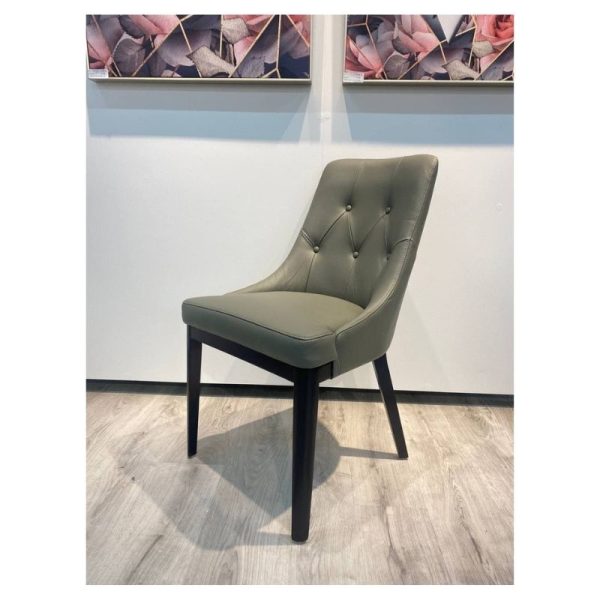 Wide tufted arms with wood legs dining chair By Best Price Furniture Outlet